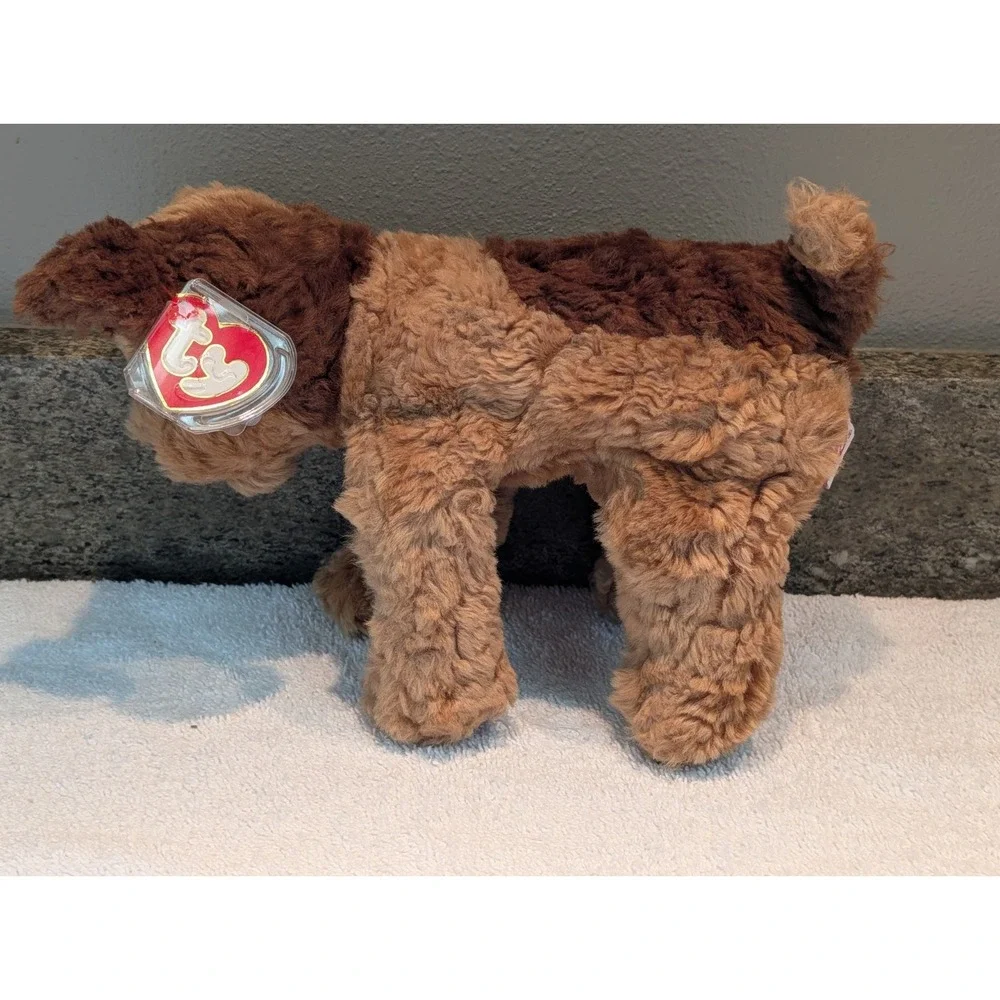 Vintage TY Classic CHIPS Brown Tan Curly Floppy Puppy Dog Plush With Tag  10